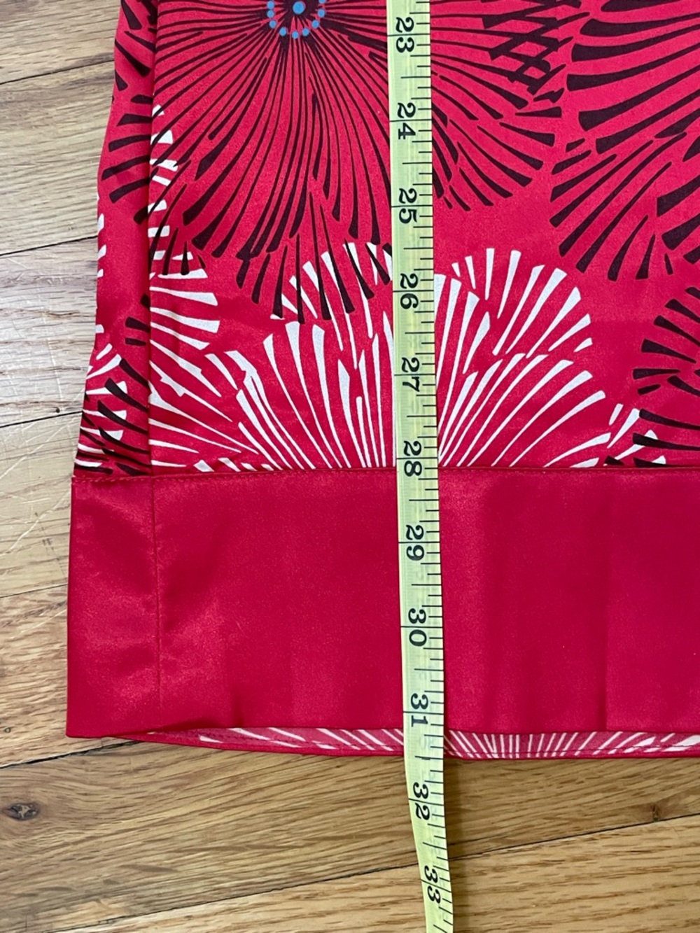 Charlotte Russe Red and White Floral Silk Kimono Mini Dress Boho Vintage Style - Picture 7 of 8